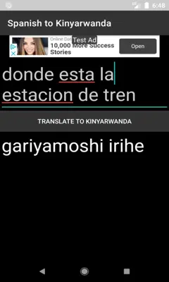 Spanish to Kinyarwanda Translator android App screenshot 1